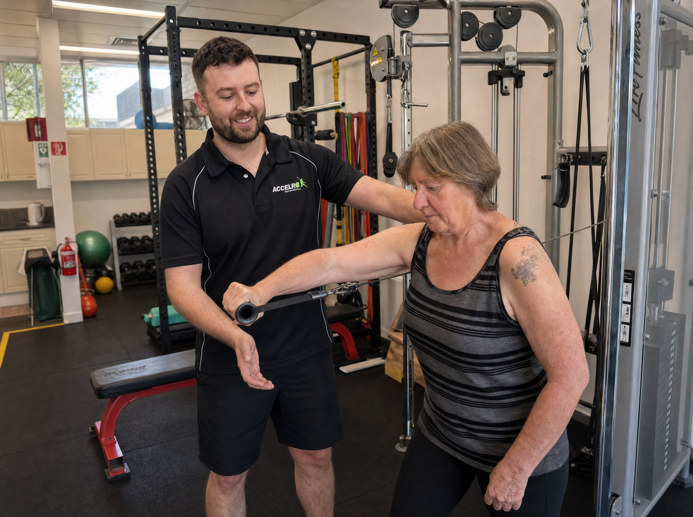 Chronic pain exercise session at Accelr8 Rehab, Weetangera, Belconnen, Canberra